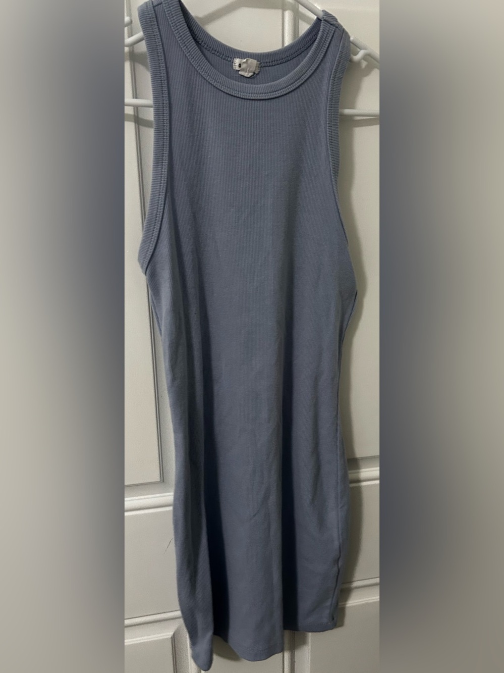 Garage bodycon Light Blue ribbed Tank Dress Size:M
